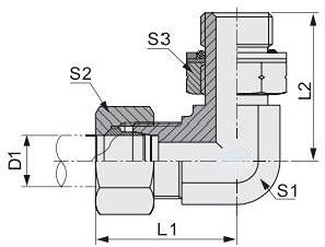 Tubi di connessione Testa esagonale gomito Bsp filone regolabile con fine di stangolo con sigillamento O-ring