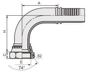 26791 Acciaio inossidabile Fittings di tubi idraulici per i fili americani Jic 74 Taper Seal 90 Elbow