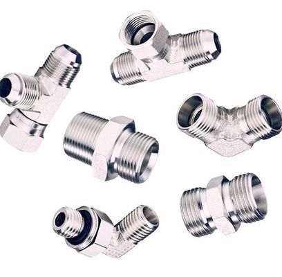 Acciaio al carbonio medio 90 gomito BSPT Maschio-Parker serie Fitting tubo idraulico argento