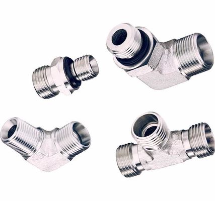 Acciaio al carbonio medio 90 gomito BSPT Maschio-Parker serie Fitting tubo idraulico argento