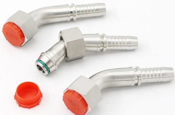 Acciaio inossidabile 45 gradi gomito femminile tubo idraulico metrico con 24 cono O-anello sigillo